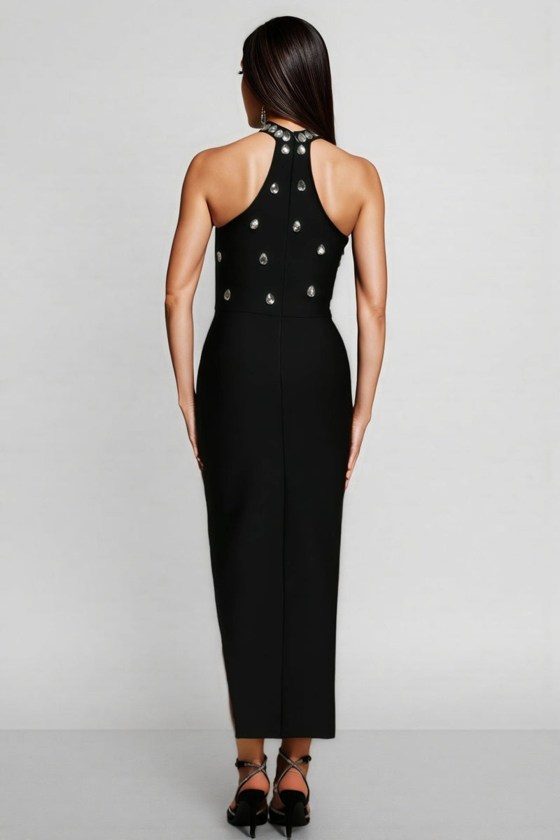 Weirdo Sleeveless Diamond Slit Bandage Midi Dress