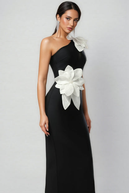 Priscilla 3d Flower Bandage Maxi Dress