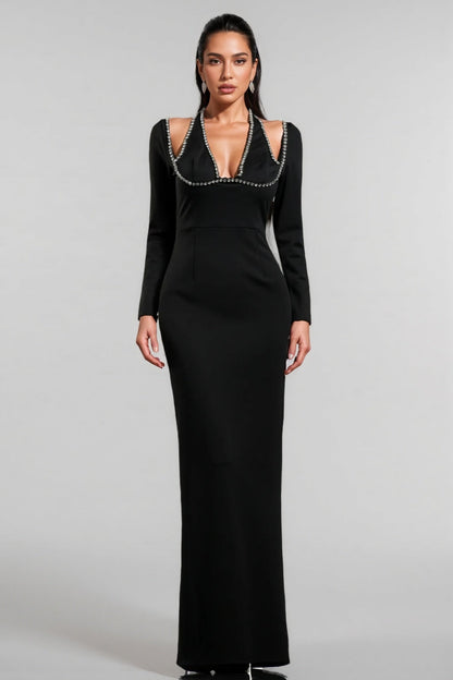 Revie V-neck Bandage Maxi Dress