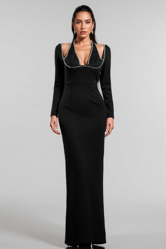Revie V-neck Bandage Maxi Dress