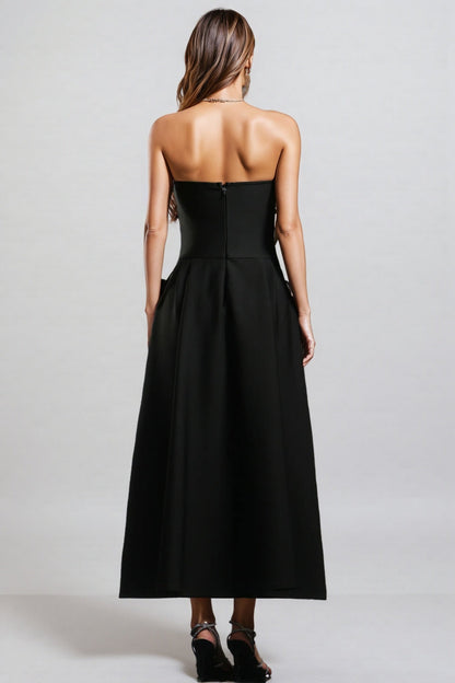 Ilarid Black Studded Bandage Maxi Dress