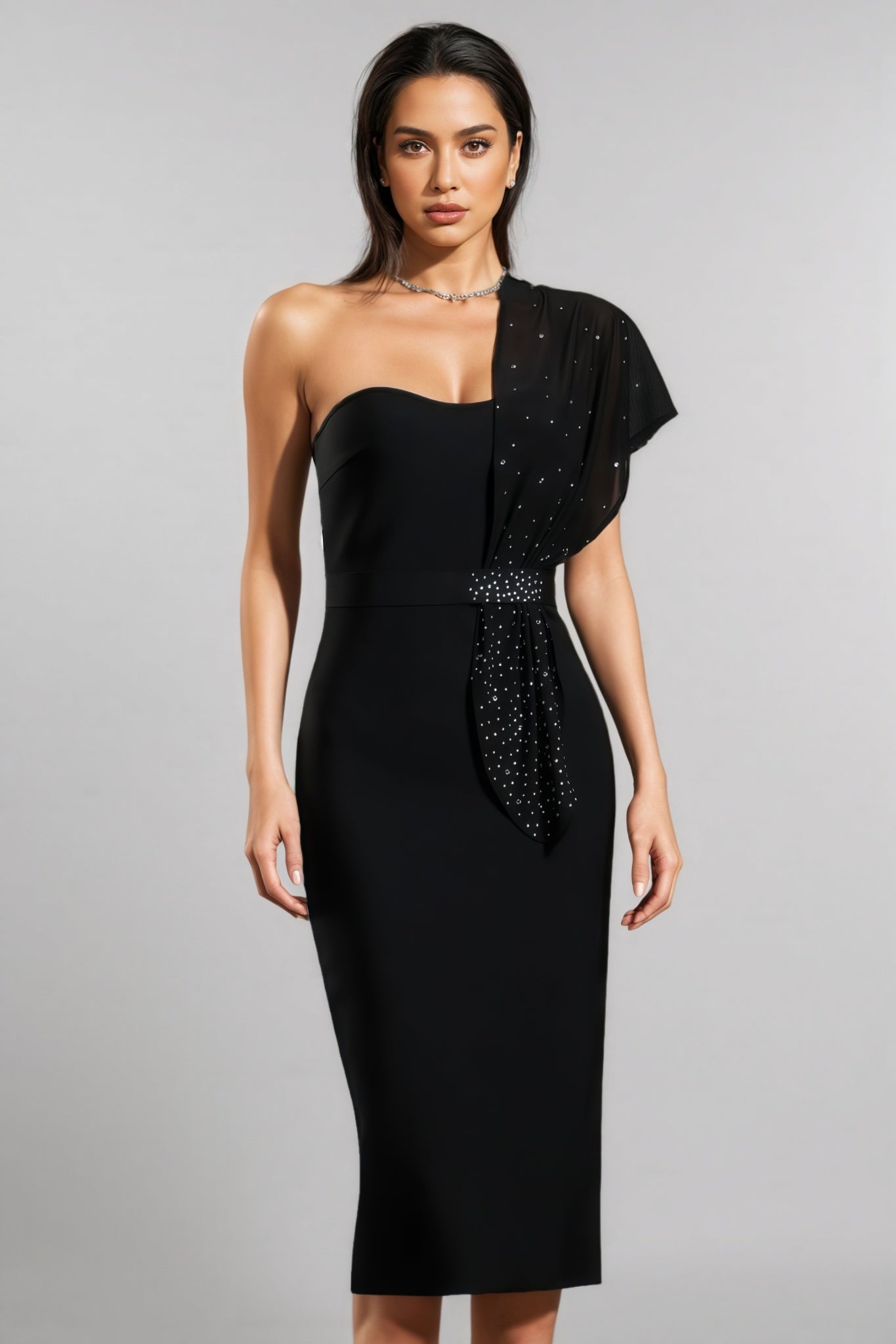 Rita Sleeveless Diamond Bandage Midi Dress