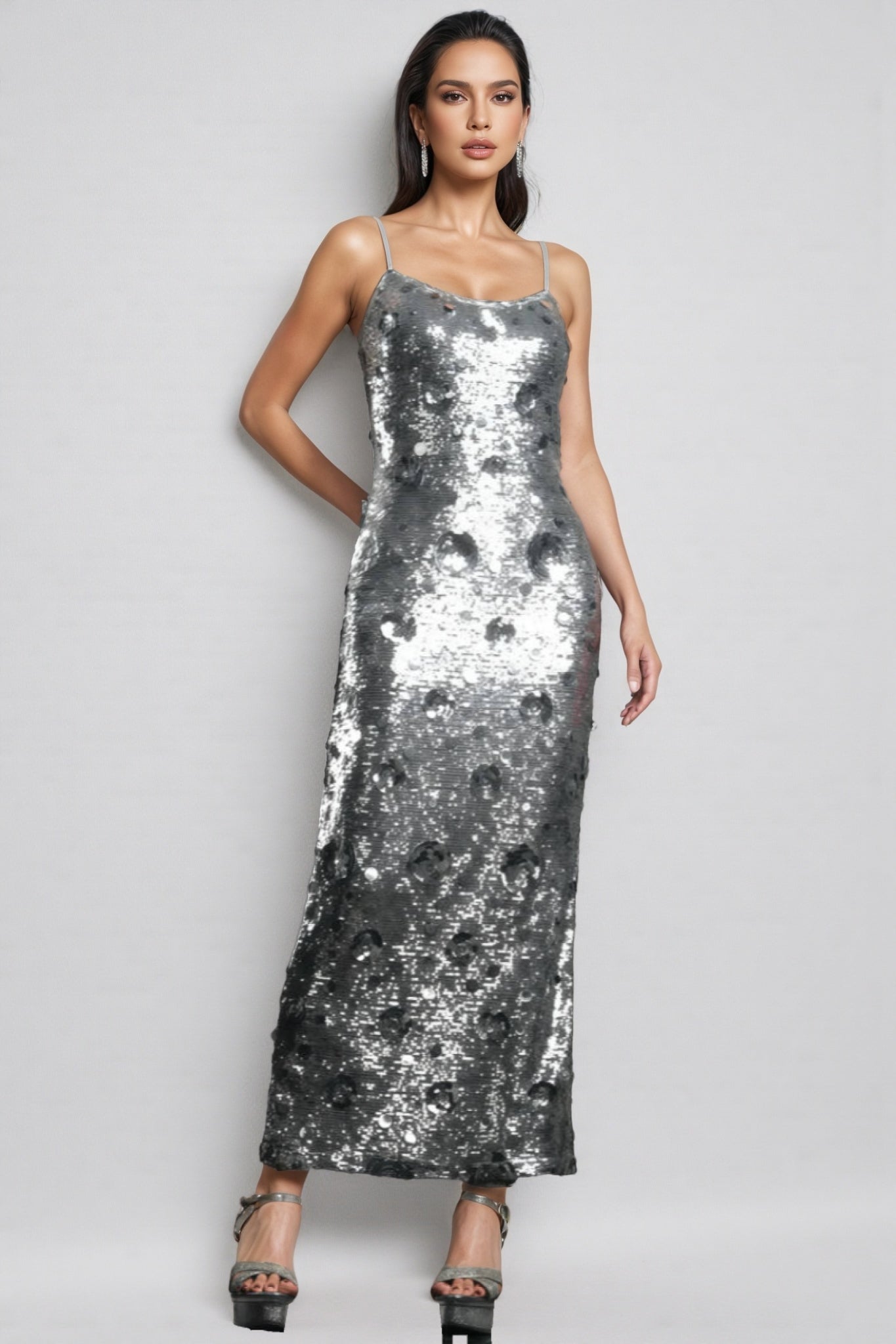 Dilara Strappy Sequinned Maxi Dress