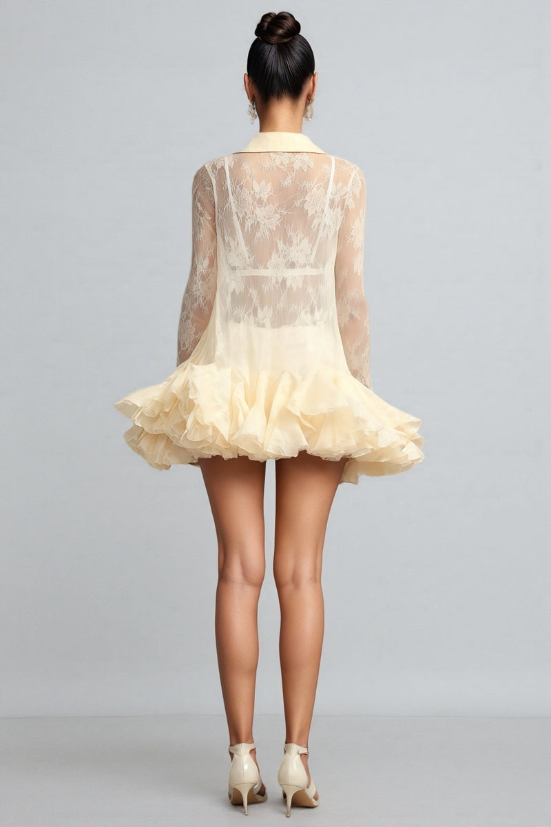 Xaver Embroidery Flowers Lace Mini Dress Set