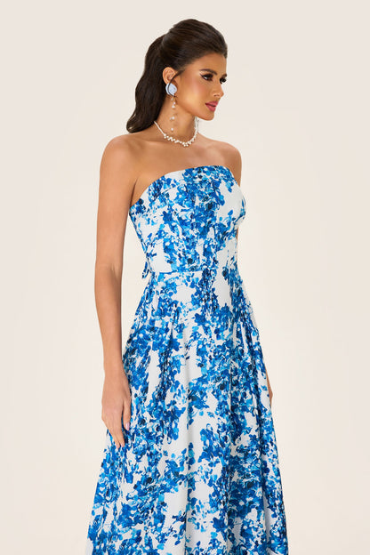 Off-shoulder Sleeveless Midi Dress
