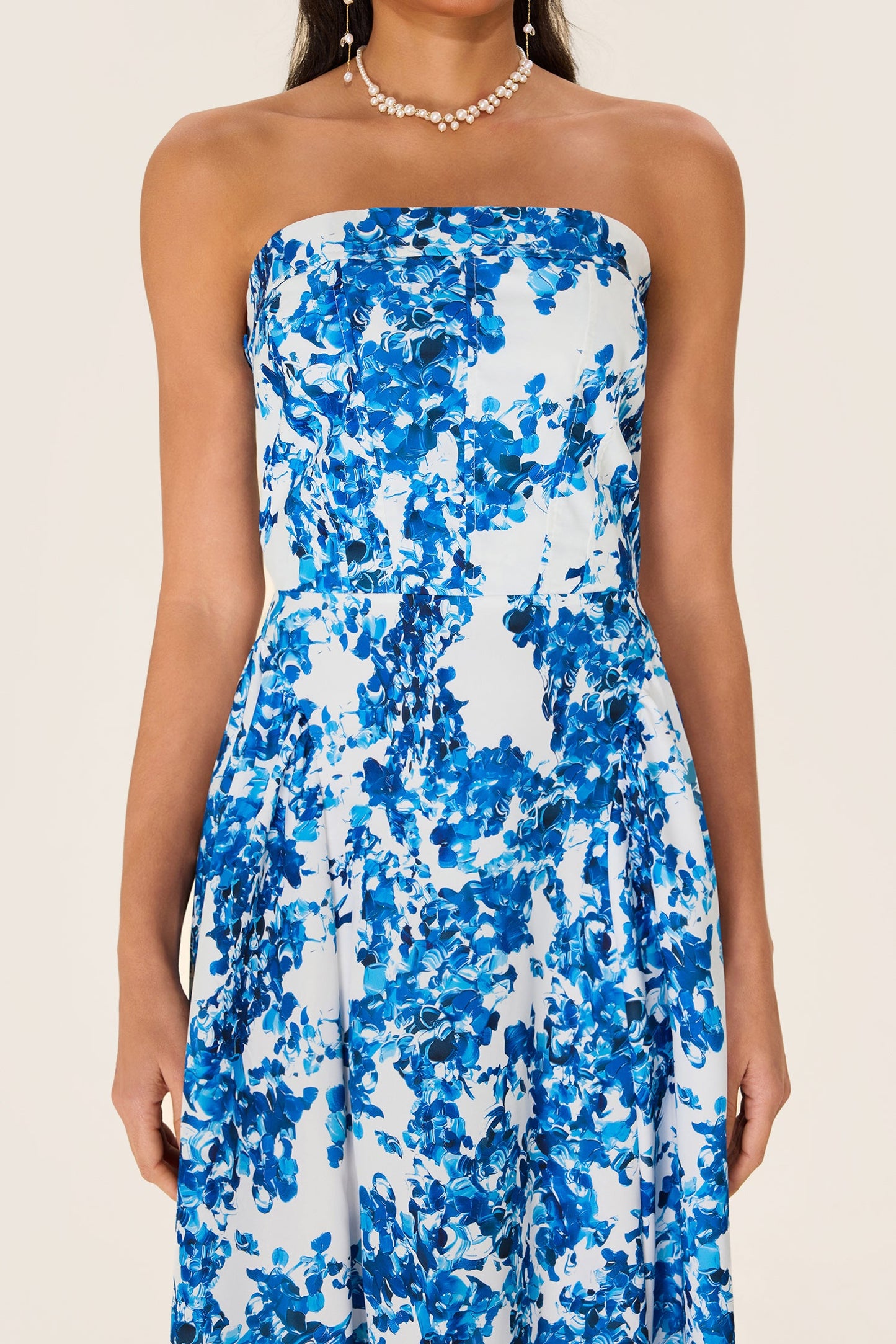 Off-shoulder Sleeveless Midi Dress