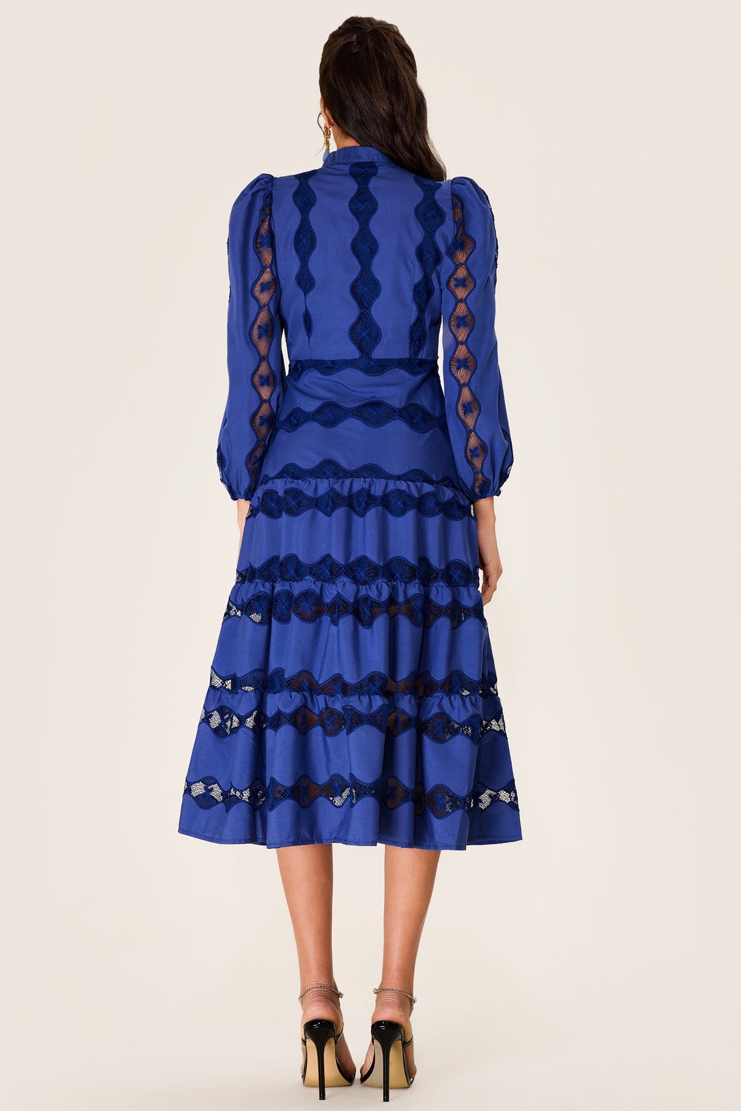 Embroidered Bottom Midi Dress