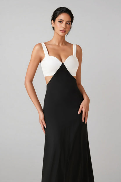 Garin Square Neck Cut-out Midi Dress