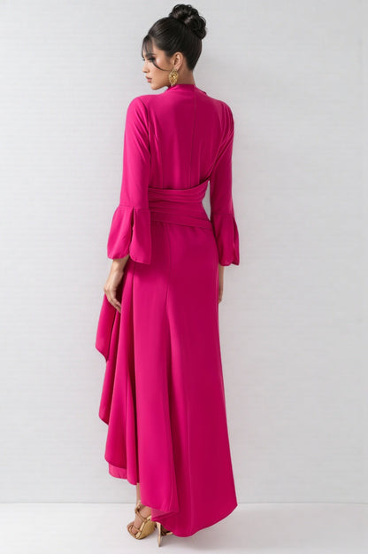 Indra Pleated Split Midi Dress