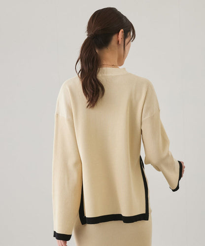 Apricot - Contrast Round-neck Two Piece Set