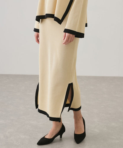 Apricot - Contrast Round-neck Two Piece Set