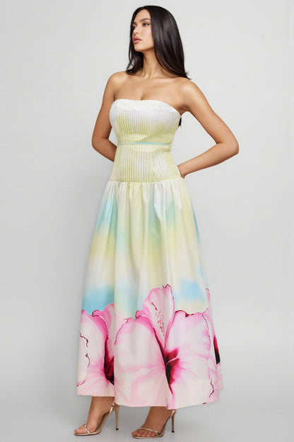 Rexor Strapless Print Maxi Dress