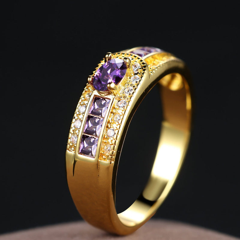 Elegant Amethyst Gold Ring