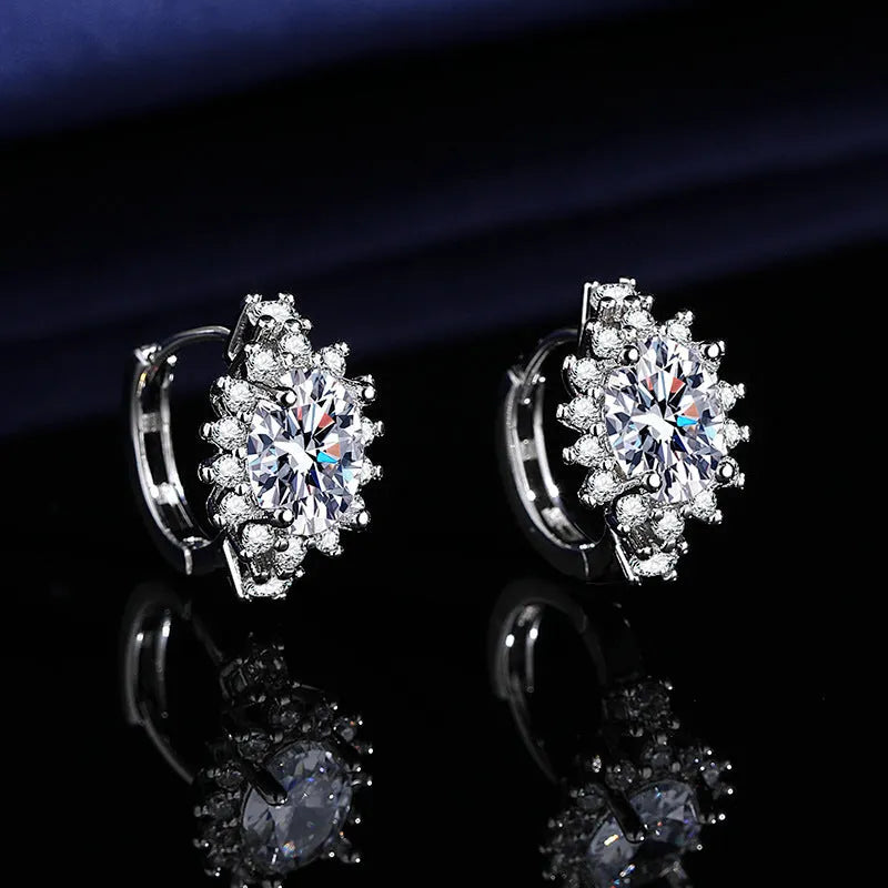 Elegant Crystal Round Sunburst Clip
