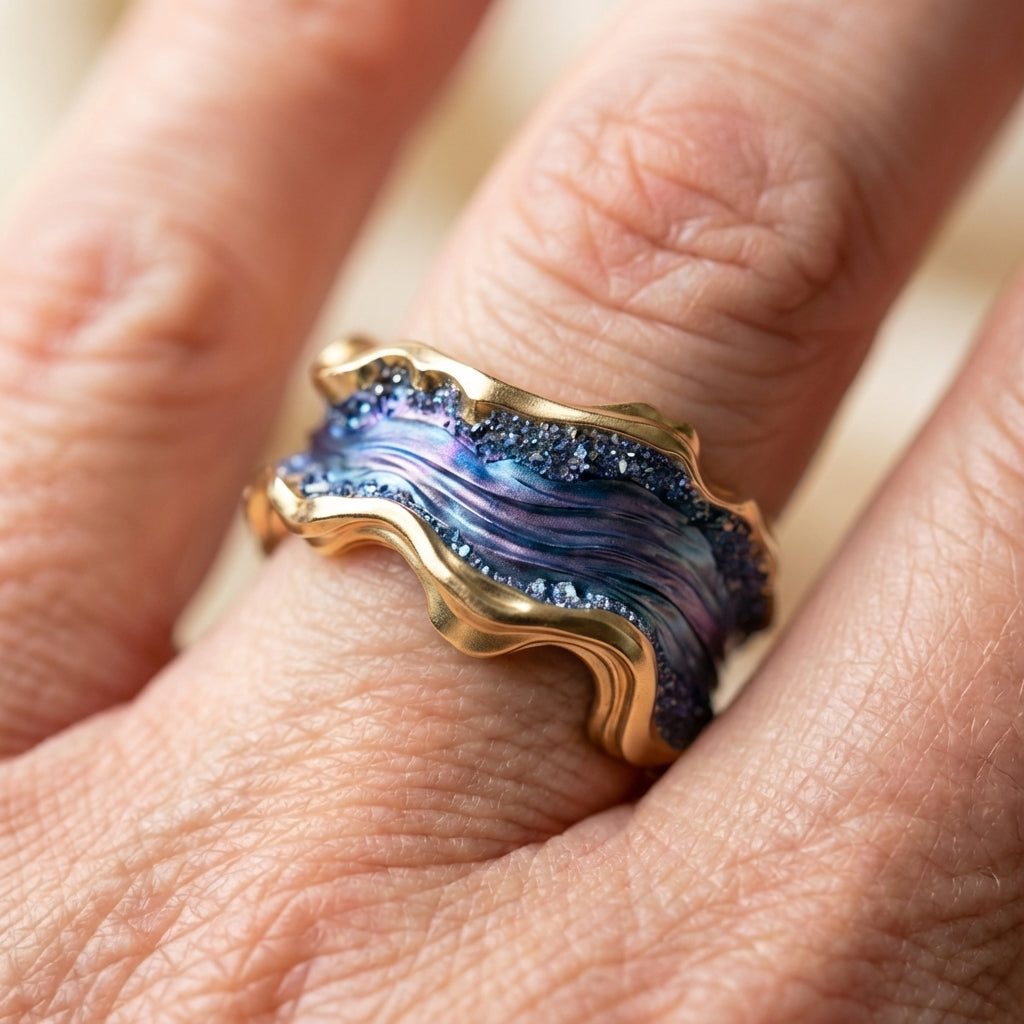 Vintage Golden Ocean Ring