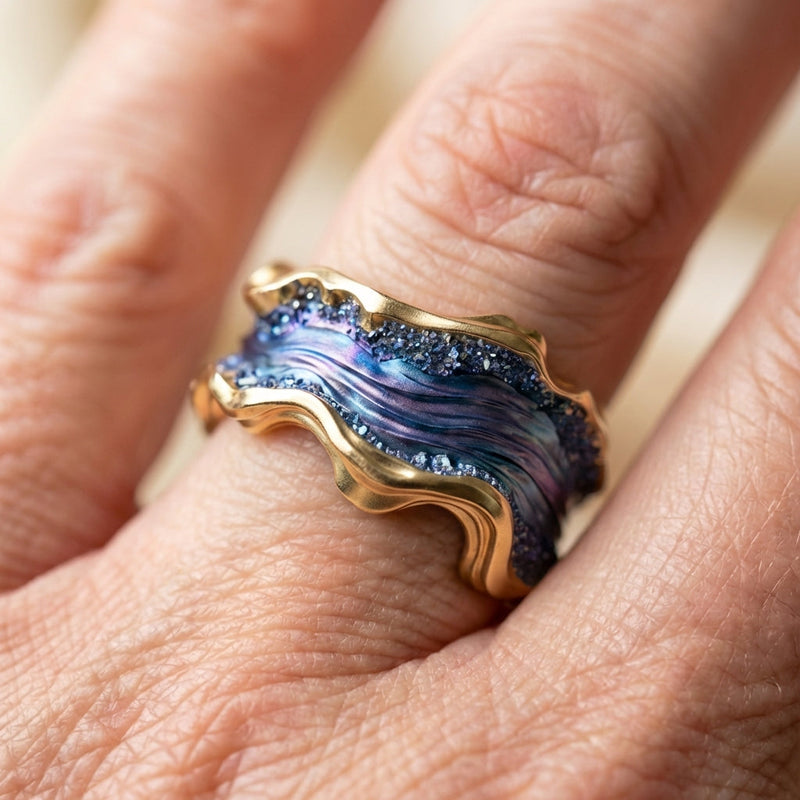 Vintage Golden Ocean Ring