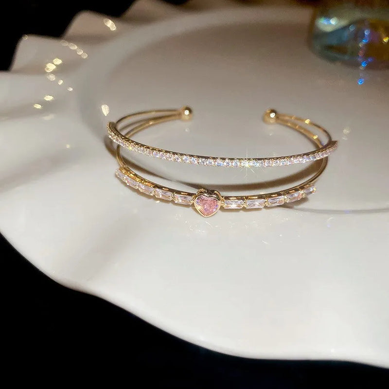 Elegant Crystal Heart Bracelet