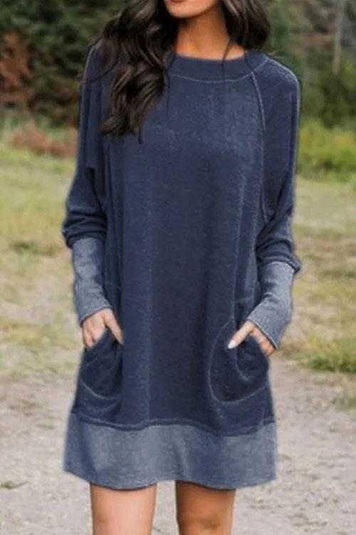 Maureen Pockets Cozy Autumun Sweatershirt Dress