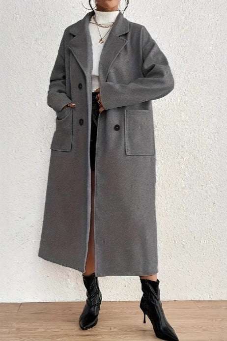 Minimalist Wool Collar Overcoat