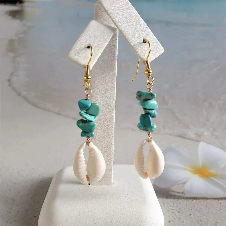 Bohemian Turquoise Shell Earrings