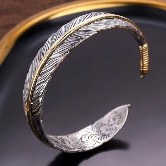 Vintage Feather Cuff Adjustable