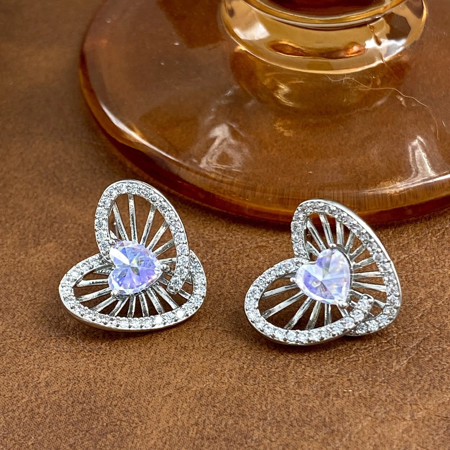 Elegant Tanzanite Heart Earrings