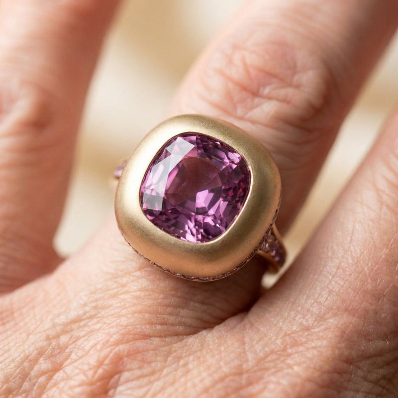 Vintage Rose Pink Gold Ring