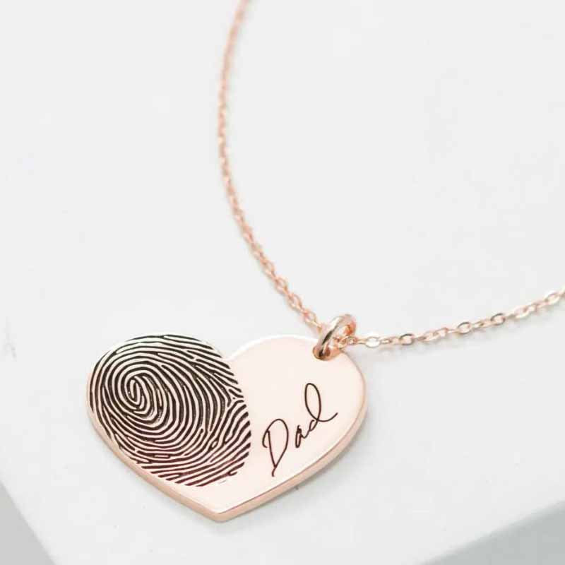 Personalized Fingerprint Heart Necklace