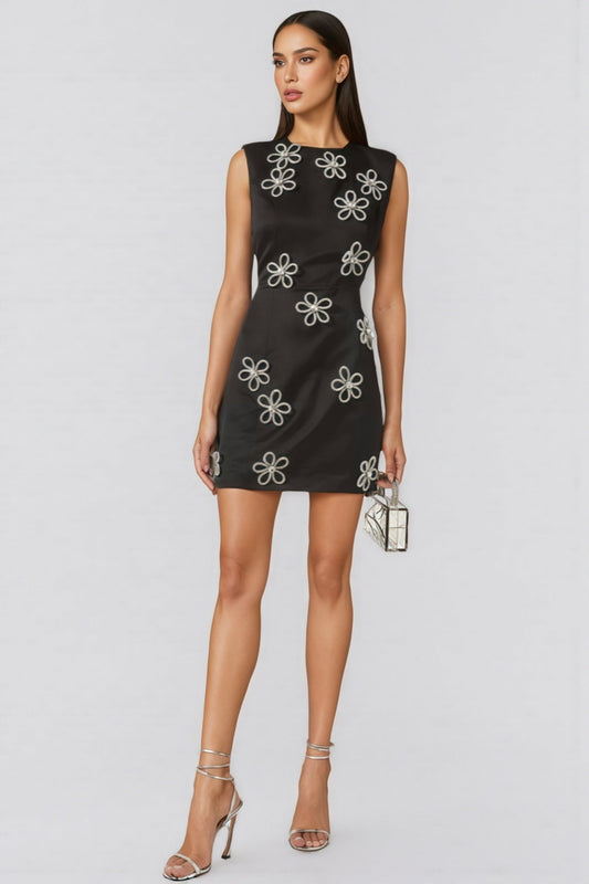Tamsin Black Diamonds Mini Dress