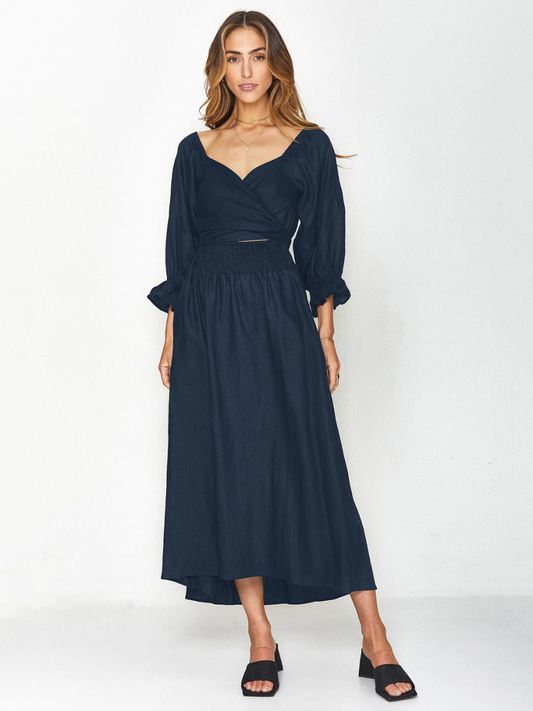 Sunset Sands Two Way Wearable Midi Dress - Navy
