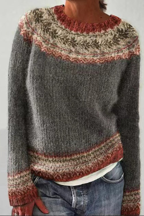Round Neck Unique Pattern Sweater(in 6 Patterns)