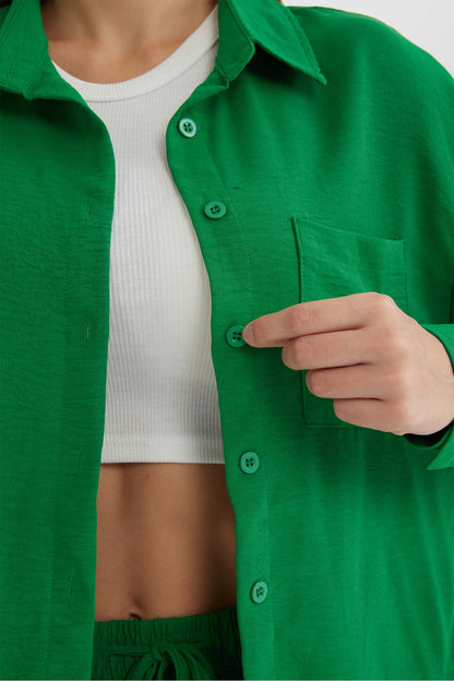 Long Sleeve Color Shirt Long Pants Set