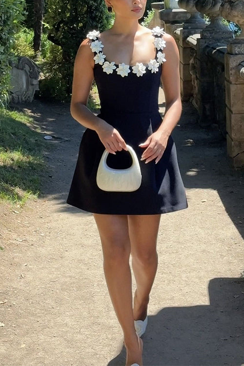 Moxidress Strappy Neckline Sleeveless Mini Dress
