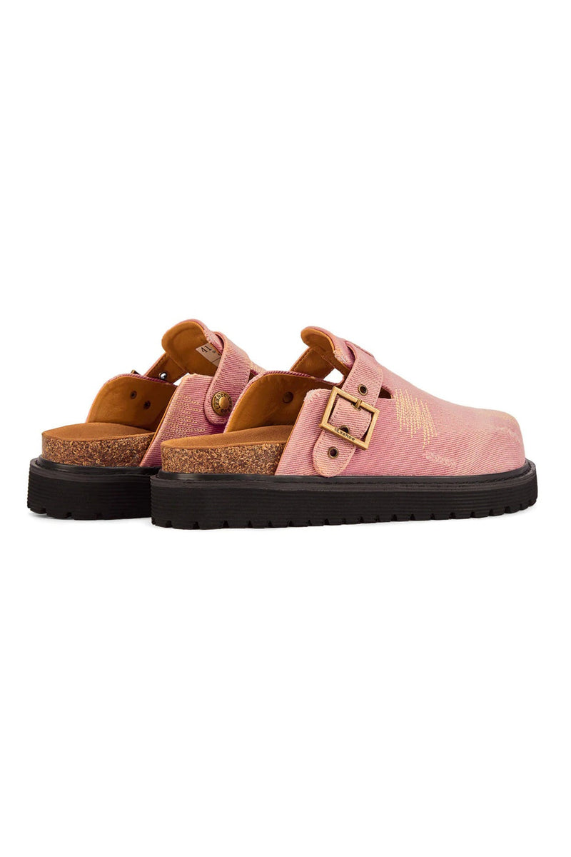 Distressed Denim Closed-toe Slip-on Flat
