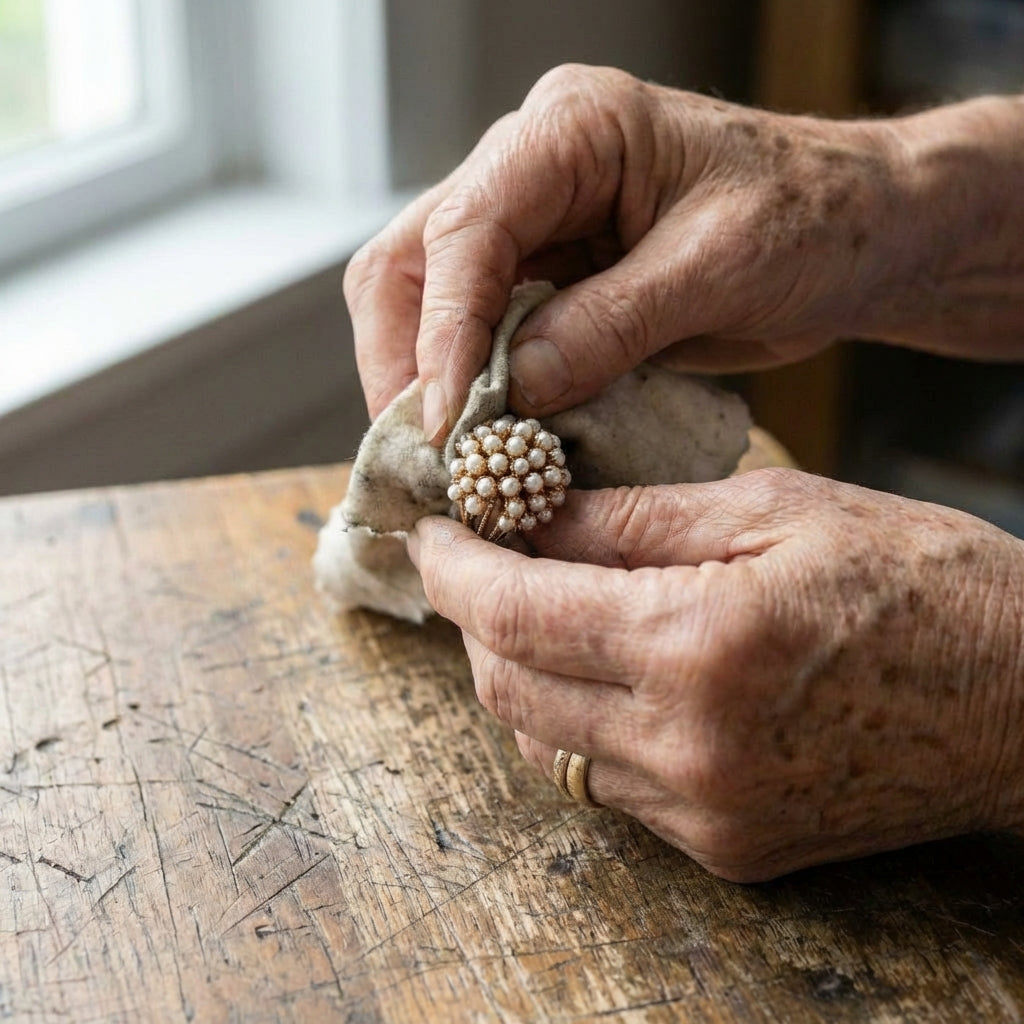 An Inlaid Pearls Ring