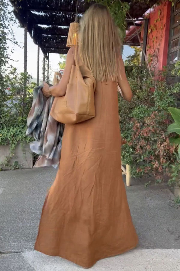 Holiday Color Halter Neck Maxi Dress