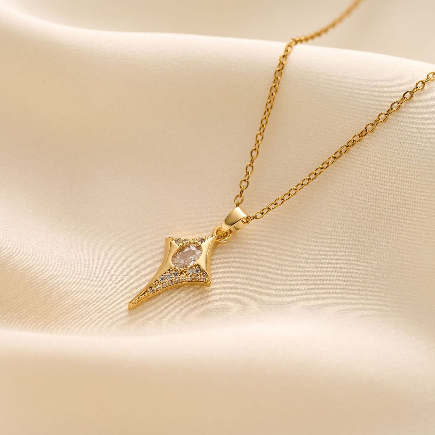 Elegant Gold Crystal Necklace
