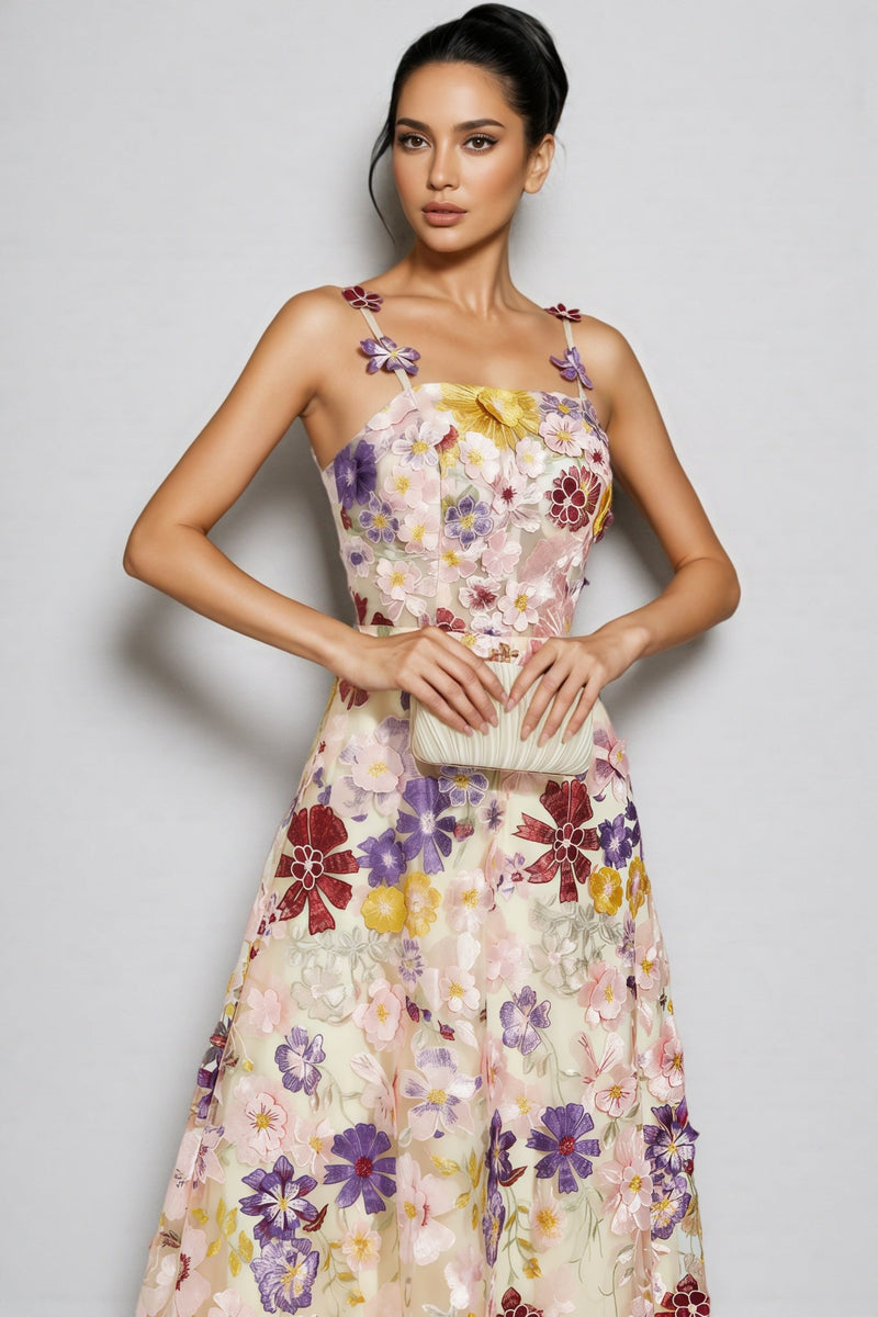 Swinburne Flower Embroidery Maxi Dress