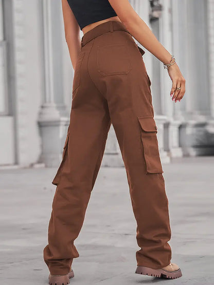 Washed Multi-pocket Denim Cargo Pants