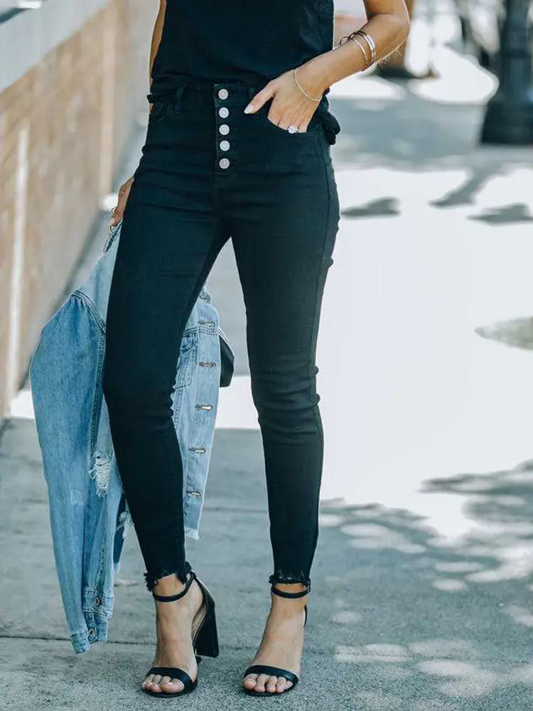 Stretch Slim-fit Denim Pencil Boots Pants