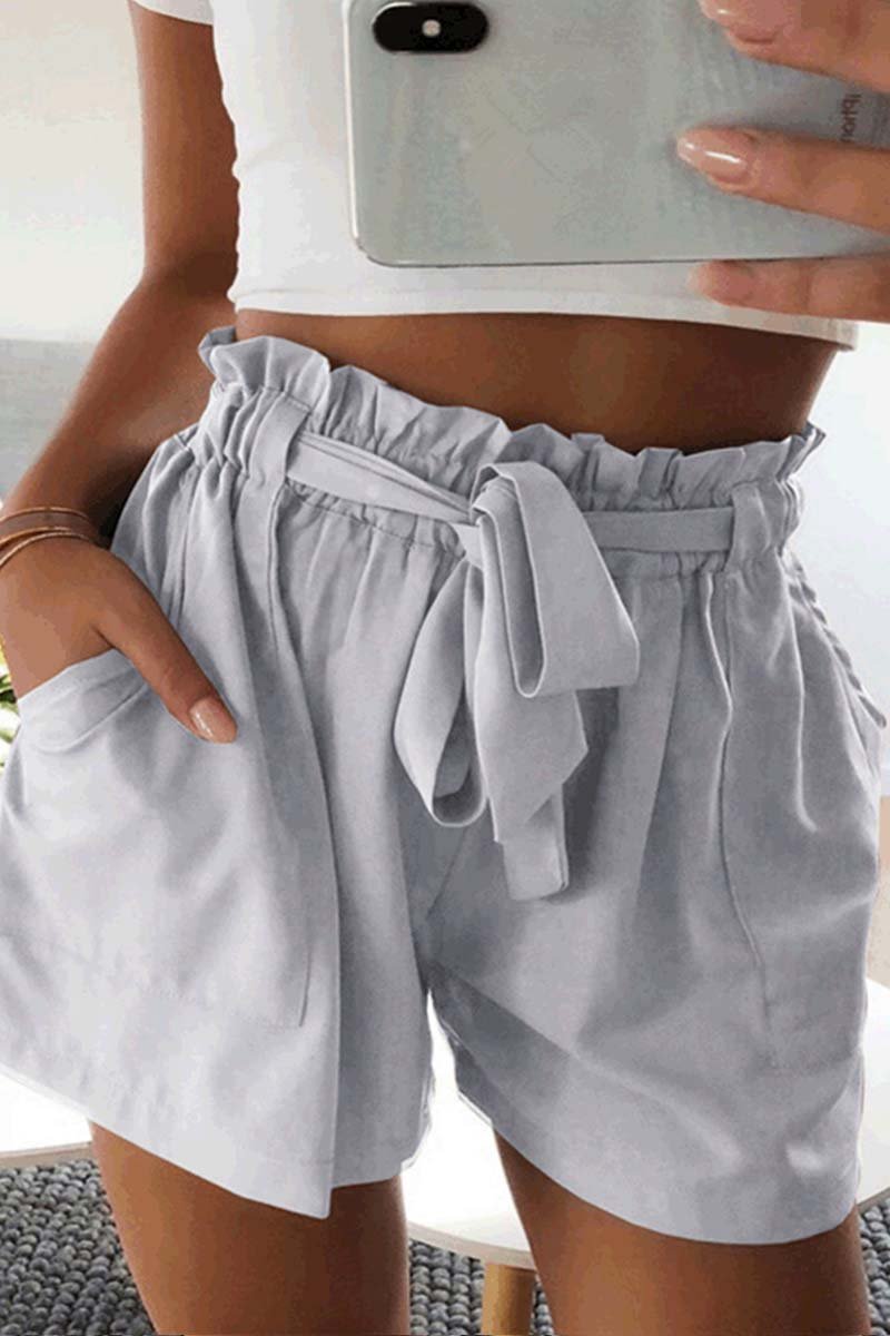 Wide Leg Shorts With Ruffle