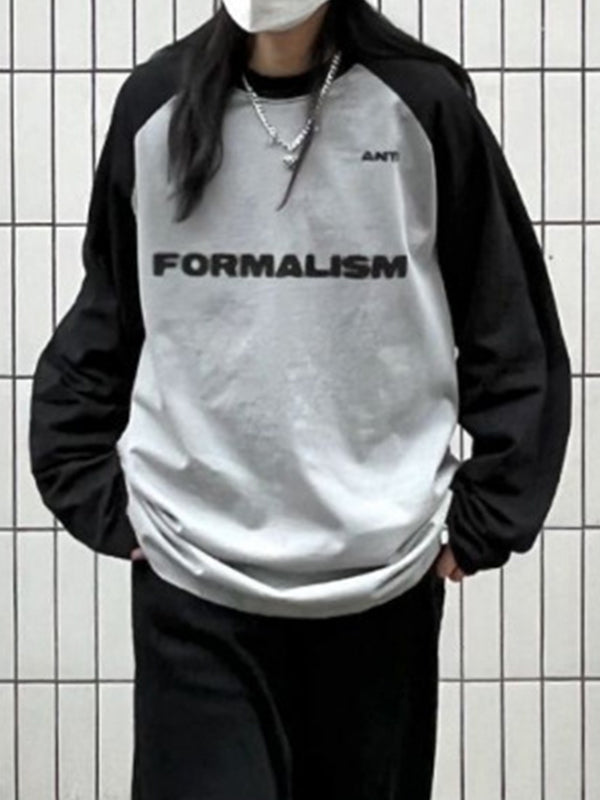 Spliced Street Loose Sweatshirts