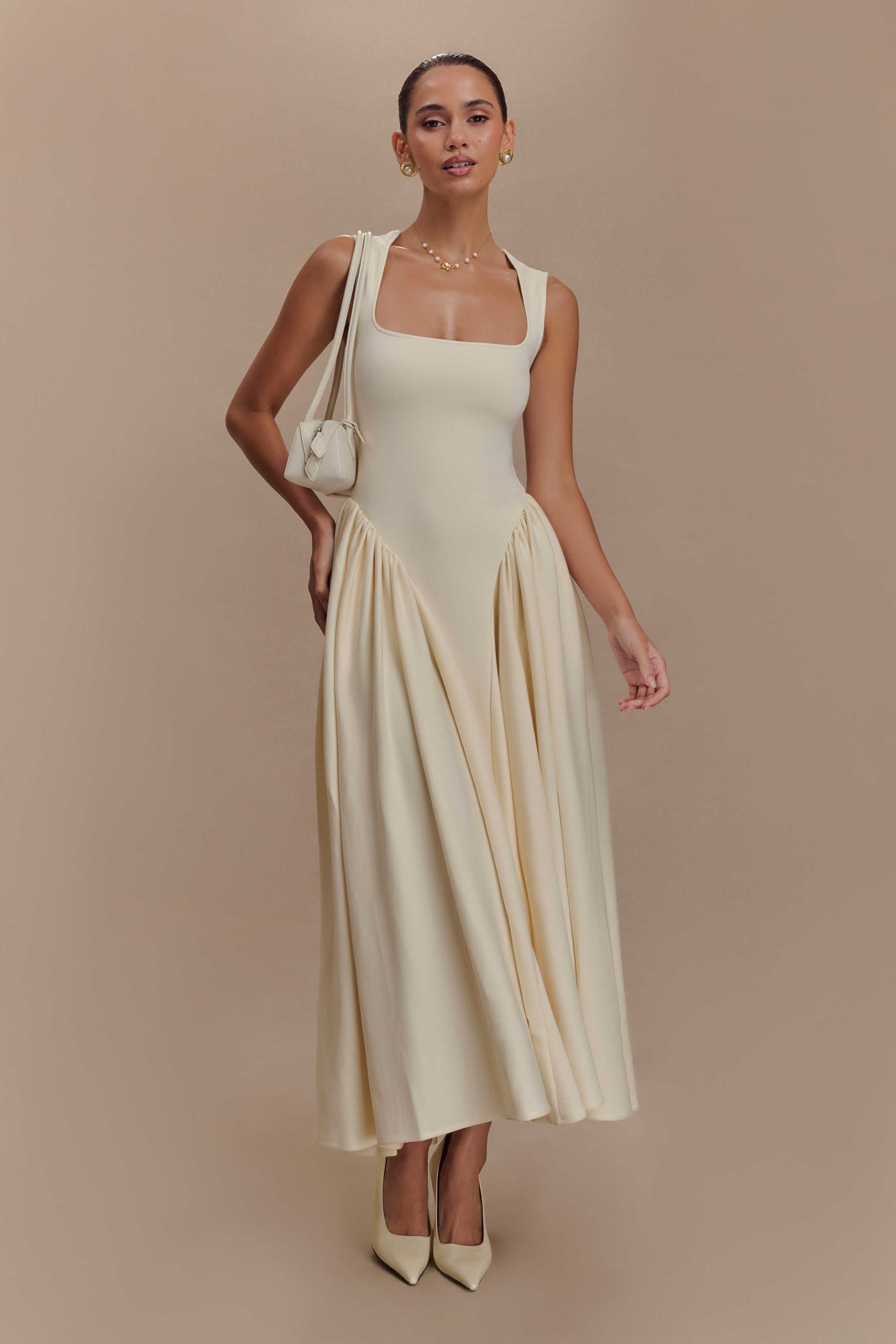 Sharissa — Midi Dress With Sculpted Straps and Comfortable Fit