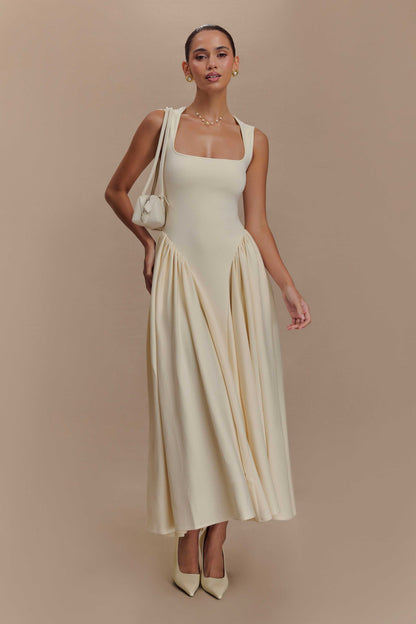 Sharissa — Midi Dress With Sculpted Straps and Comfortable Fit