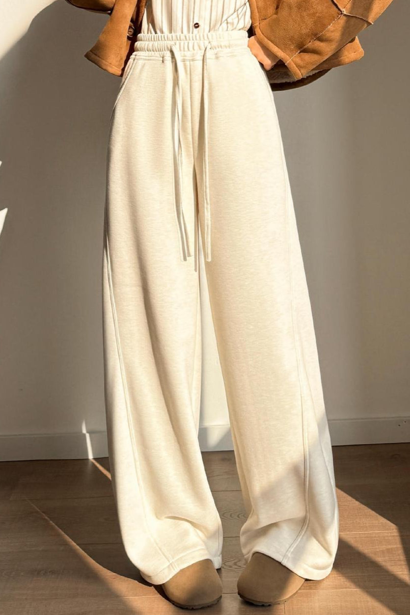 Plush Wool Curved Knit Pants