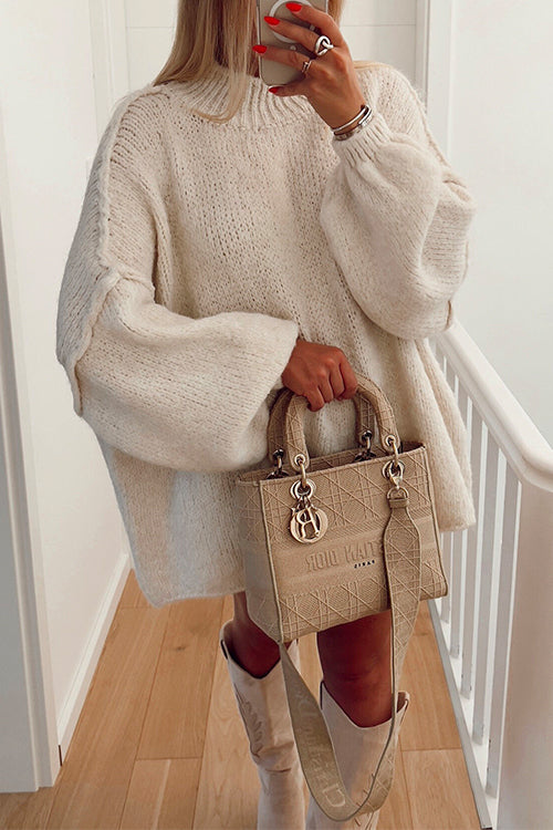 Moxidress Drop Shoulder Plain Pullover Sweater