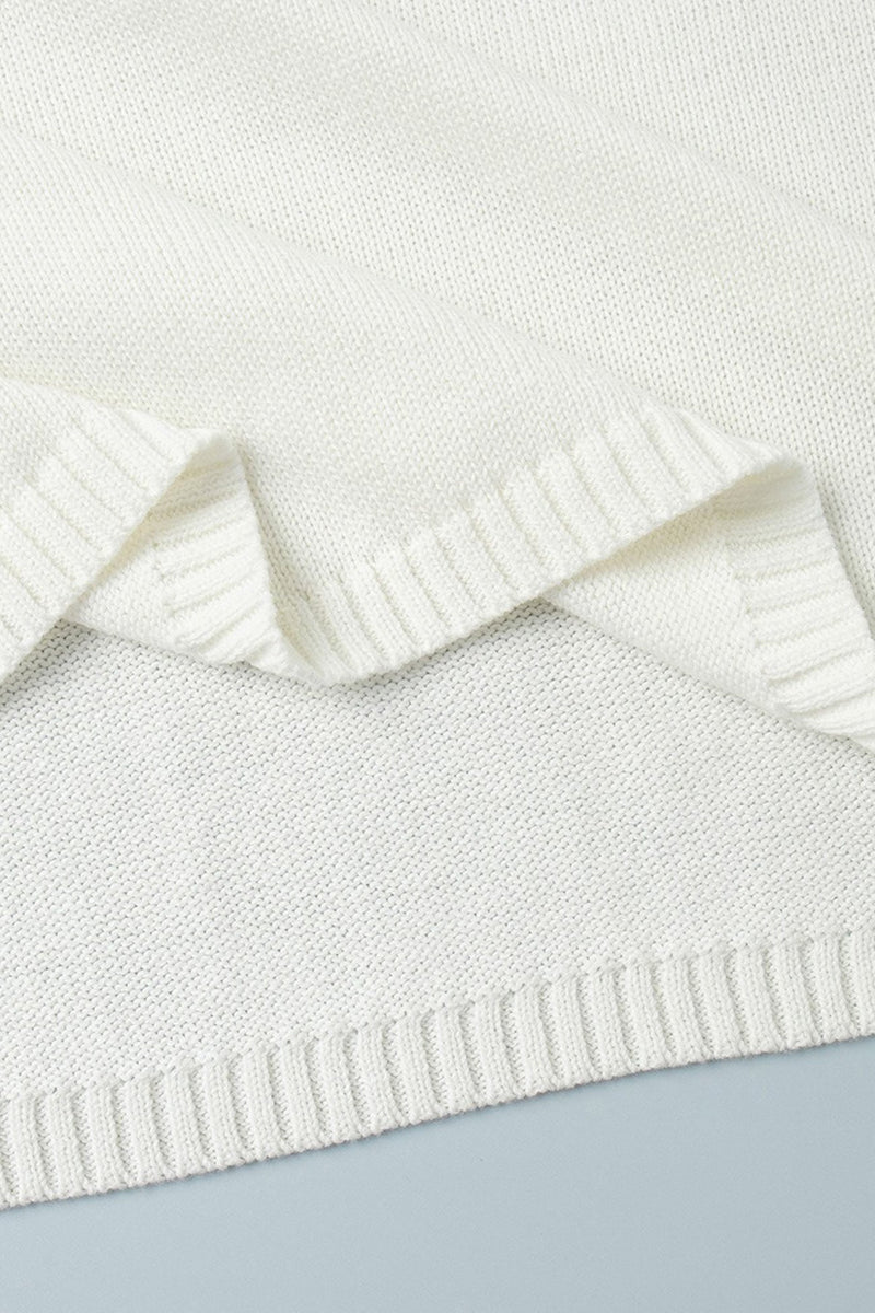 Crew Neck Backless Cotton Sweater