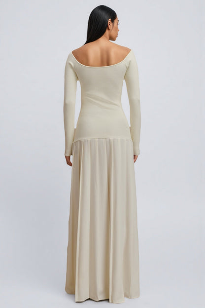 Waldend Knit Off Shoulder Maxi Dress
