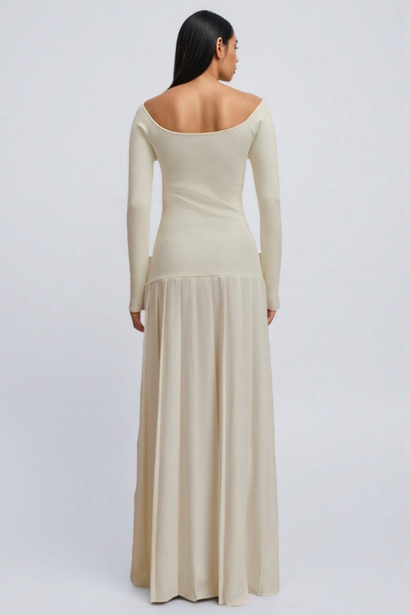 Waldend Knit Off Shoulder Maxi Dress