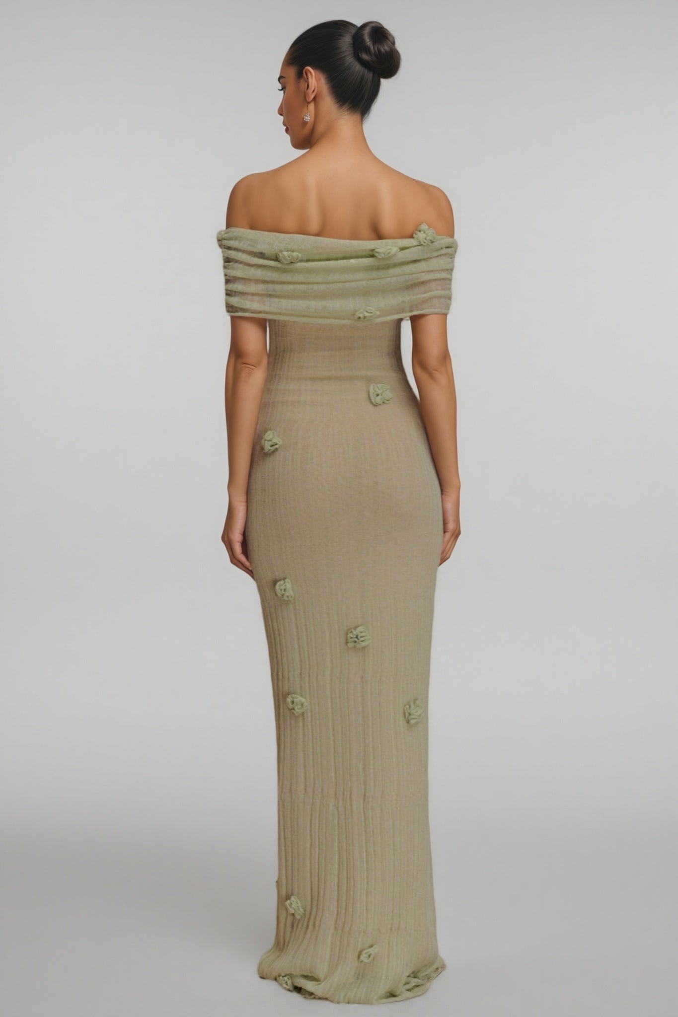 Ulrica Green Orchid Knit Maxi Dress